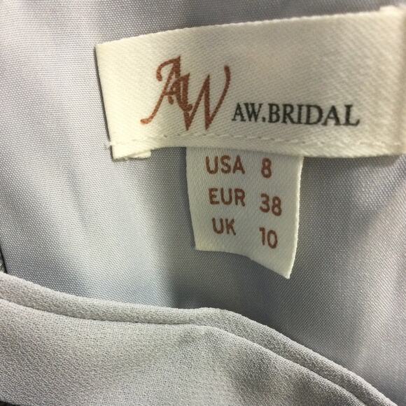 AW BRIDAL 8 M grey chiffon formal party mother of the bride 2pc dress NEW B51 - Picture 10 of 11